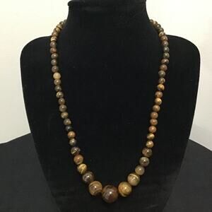South African Yellow Tiger's Eye Beaded Necklace